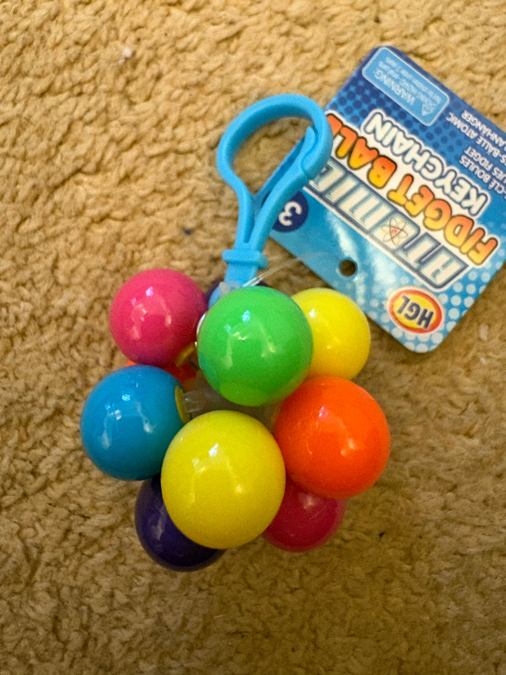 Atomic fidget ball keyring