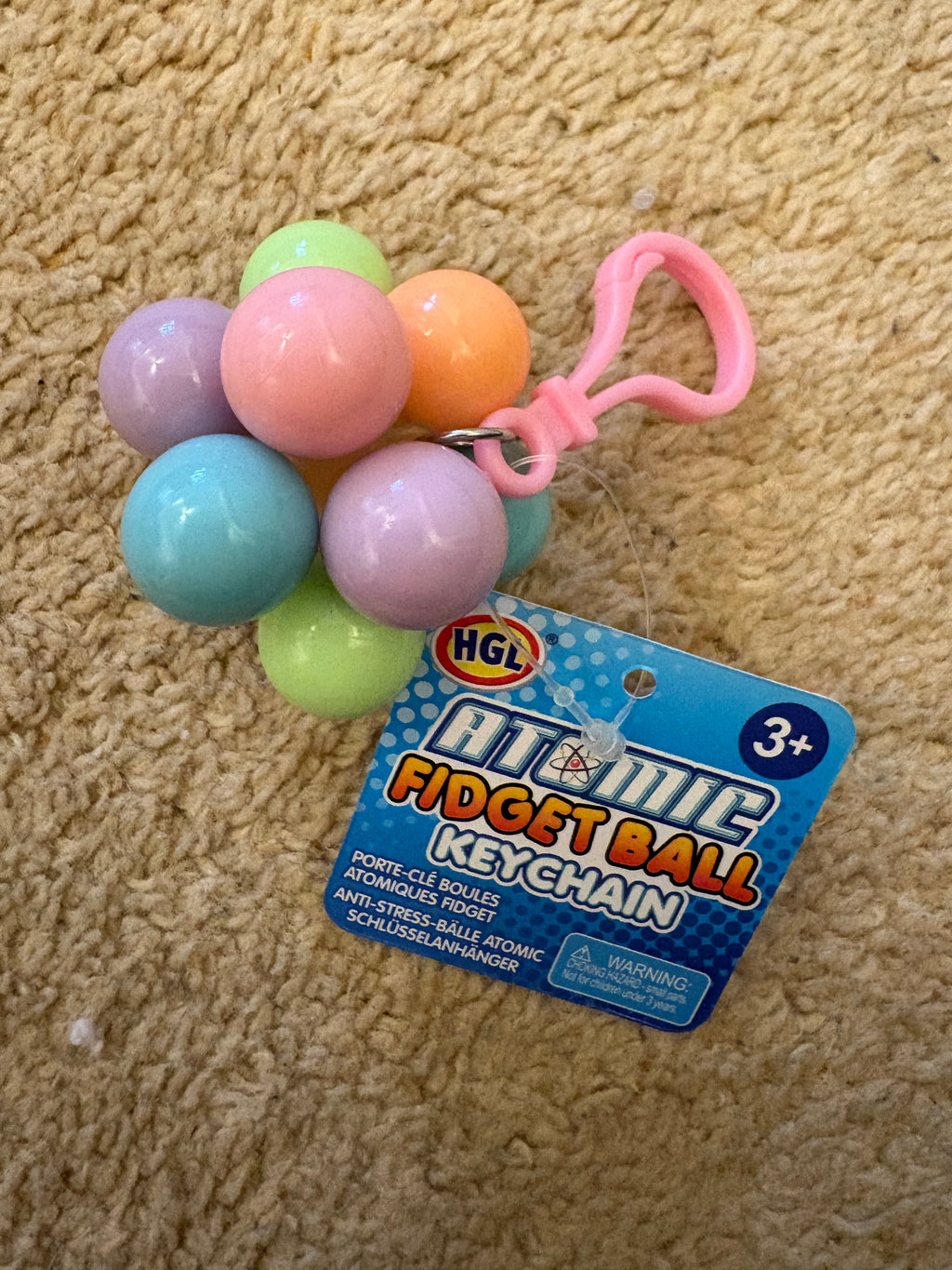 Atomic fidget ball keyring