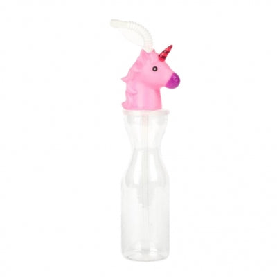Pink Unicorn 500ml Straw bottle